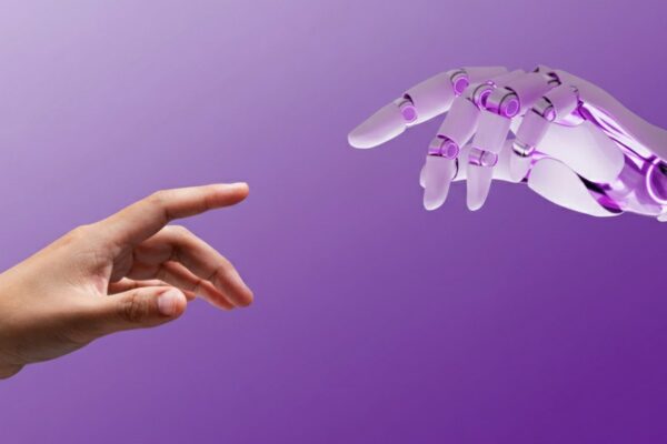 gewone hand en robothand