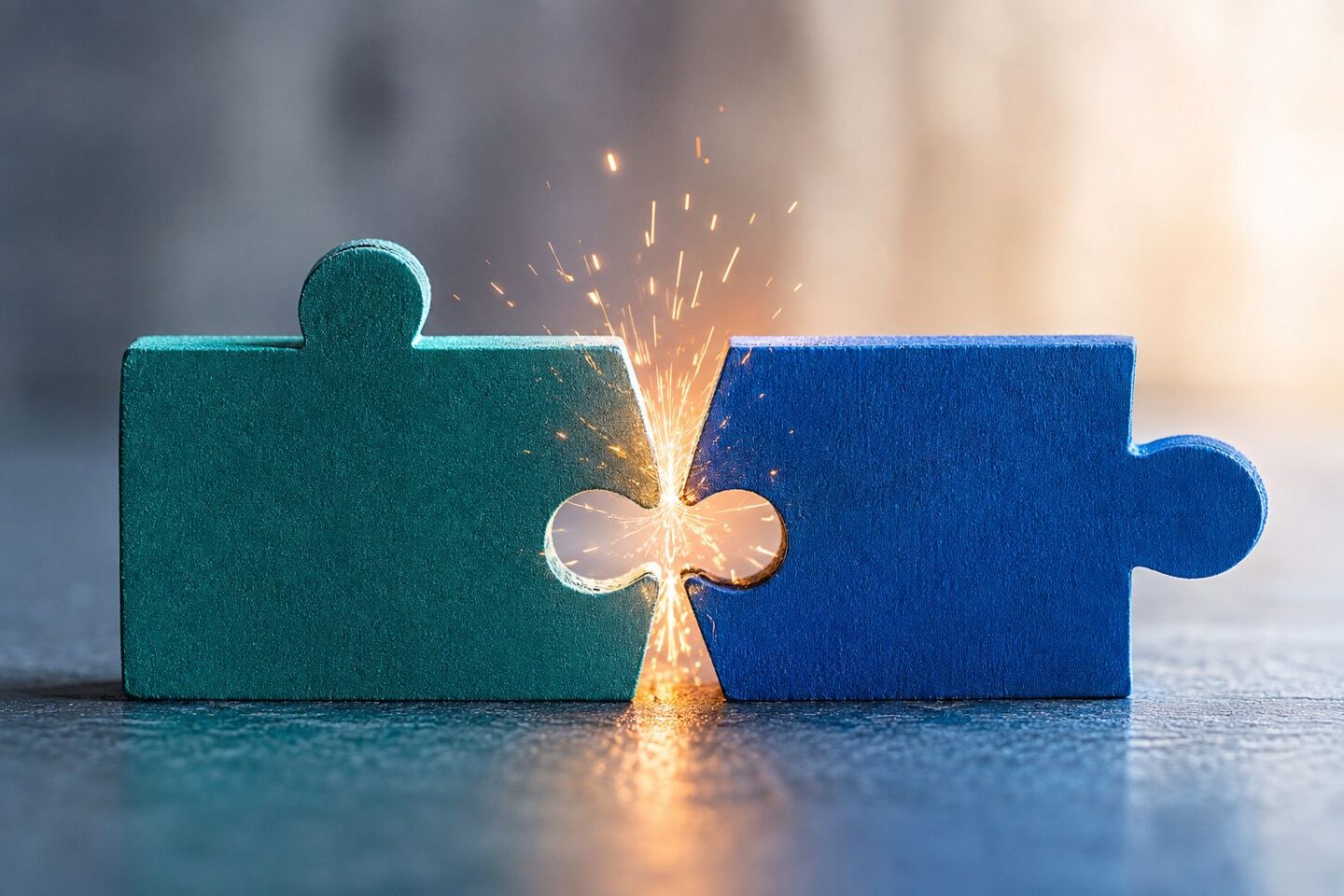twee puzzelstukken die schuren